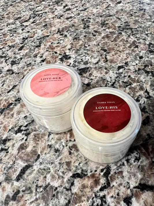 Travel-size Love Collection Gift Box: His and Her Body Butter Only